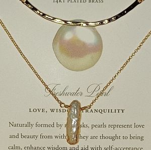 2 PC LUNA NORTE MOON GOLD PLATED FRESHWATER PEARLS